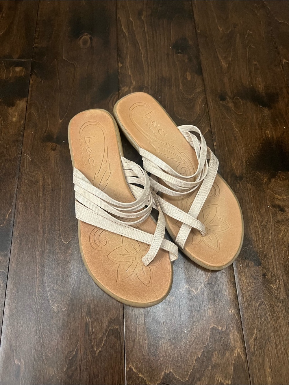 Born concept Women's Light Beige Strappy Slide Sandals
